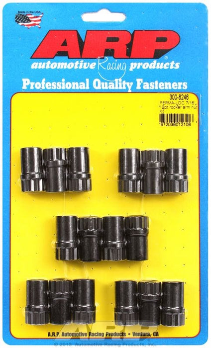 ARP 7/16" Stud With .600" Body O.D, fits Aluminium Rockers (16 Pack) Perma Loc Posi Locks, 12-Point Black Oxide AR300-8246 Autofit