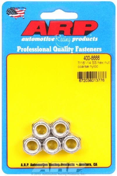 ARP 7/16" UNC Thread (5-Pack) S/S Hex Nyloc Nuts AR400-8666 Autofit