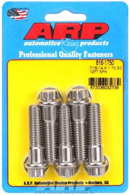 ARP 7/16" UNC x 1.750" UHL With 7/16" Socket Head 5-Pack Bolt Kit, 12-Point Head S/S AR616-1750 Autofit