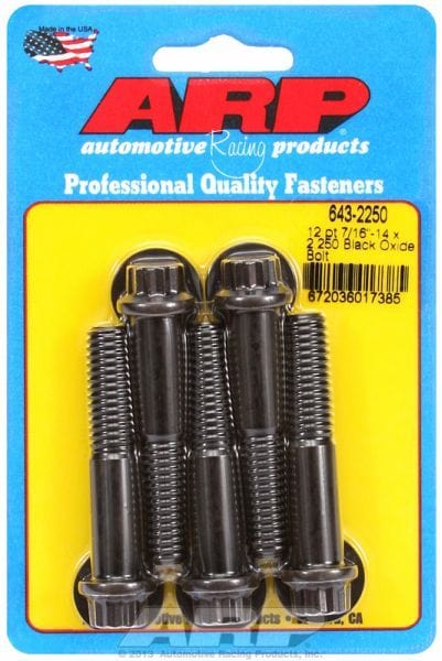 ARP 7/16" UNC x 2.250" UHL With 7/16" Socket Head 5-Pack Bolt Kit, 12-Point Head Black Oxide AR643-2250 Autofit