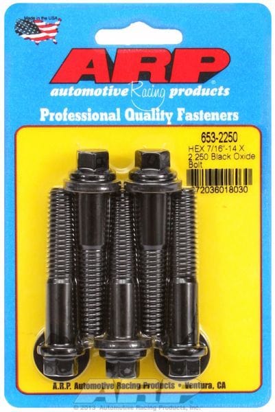 ARP 7/16" UNC x 2.250" UHL With 7/16" Socket Head 5-Pack Bolt Kit, Hex Head Black Oxide AR653-2250 Autofit