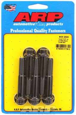 ARP 7/16" UNC x 2.500" UHL With 7/16" Socket Head 5-Pack Bolt Kit, 12-Point Head Black Oxide AR643-2500 Autofit