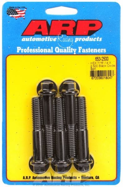 ARP 7/16" UNC x 2.500" UHL With 7/16" Socket Head 5-Pack Bolt Kit, Hex Head Black Oxide AR653-2500 Autofit