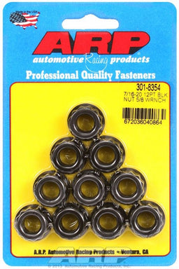 ARP 7/16" UNF Thread, 1/2" Socket (10-Pack) 12-Point Nut, Chrome Moly Black Oxide AR301-8354 Autofit