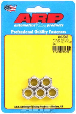 ARP 7/16" UNF Thread (5-Pack) S/S Hex Nyloc Nuts AR400-8766 Autofit