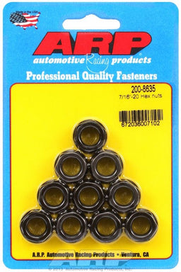 ARP 7/16" UNF Thread x 5/8" Socket (10-Pack) Hex Nut With Flange, Chrome Moly AR200-8635 Autofit