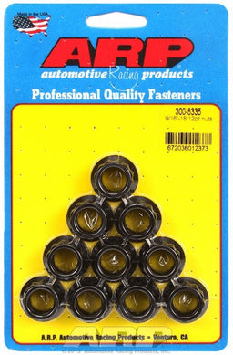 ARP 9/16" UNF Thread, 11/16" Socket (10-Pack) 12-Point Nut, Chrome Moly Black Oxide AR300-8335 Autofit