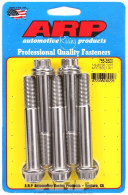 ARP fasteners 1/2" UNF x 3.500" UHL With 9/16" Socket Head 5-Pack Bolt Kit, 12-Point Head S/S AR755-3500 Autofit