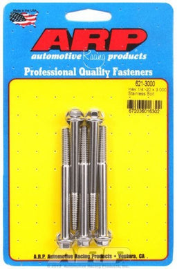 ARP fasteners 1/4" UNC x 3.000" UHL With 5/16" Socket Head 5-Pack Bolt Kit, Hex Head S/S AR621-3000 Autofit