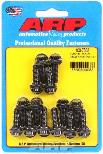 ARP fits Aluminium Covers 1/4-20 Thread x .812" UHL (14-Pack) Valve Cover Bolt Kit, 12-Point Head Black Oxide AR100-7508 Autofit