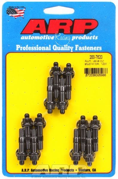 ARP fits Aluminium Valve Covers 1/4-20 Thread x 1.500" OAL (12-Pack) Valve Cover Stud Kit, 12-Point Nut Black Oxide AR200-7620 Autofit