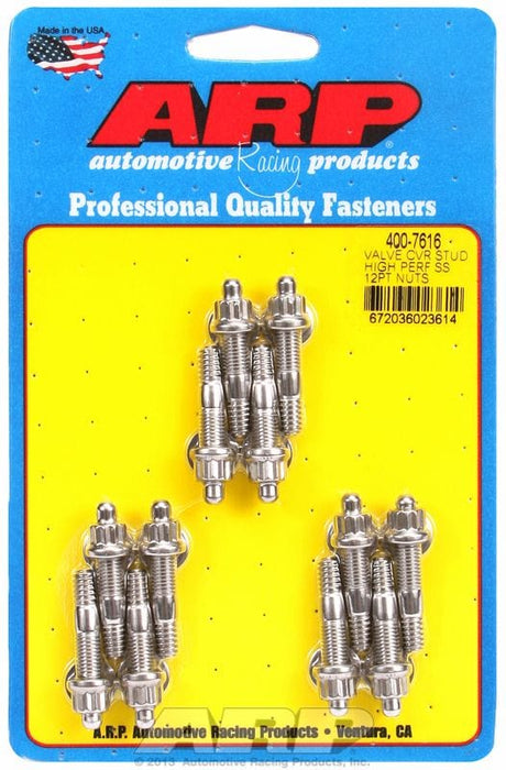 ARP fits Aluminium Valve Covers 1/4-20 Thread x 1.500" OAL (12-Pack) Valve Cover Stud Kit, 12-Point Nut S/S AR400-7616 Autofit