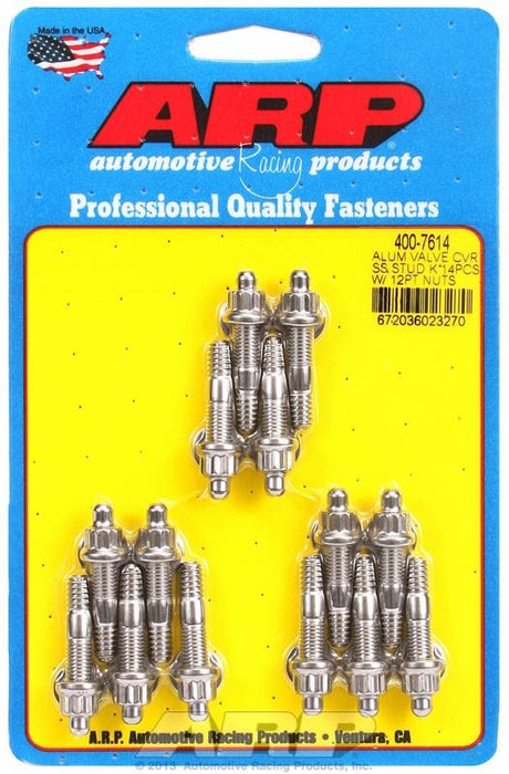 ARP fits Aluminium Valve Covers 1/4-20 Thread x 1.500" OAL (14-Pack) Valve Cover Stud Kit, 12-Point Nut S/S AR400-7614 Autofit