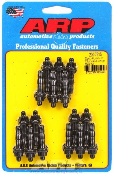 ARP fits Aluminium Valve Covers 1/4-20 Thread x 1.500" OAL (16-Pack) Valve Cover Stud Kit, 12-Point Nut Black Oxide AR200-7615 Autofit