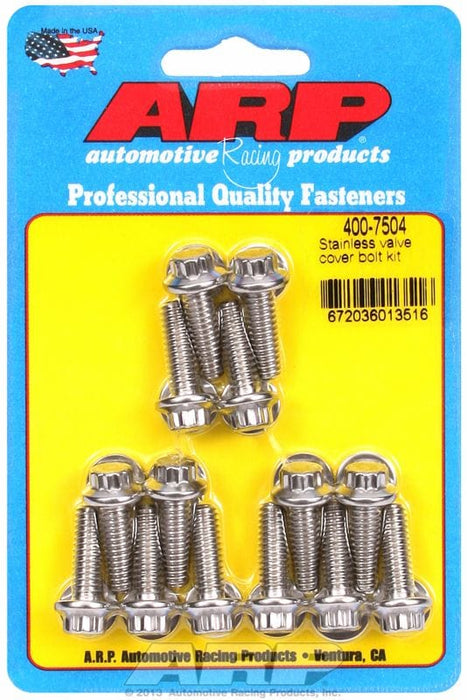 ARP fits Aluminium Valve Covers 1/4-20 Thread x .812" UHL (14-Pack) Valve Cover Bolt Kit, 12-Point Head S/S AR400-7504 Autofit
