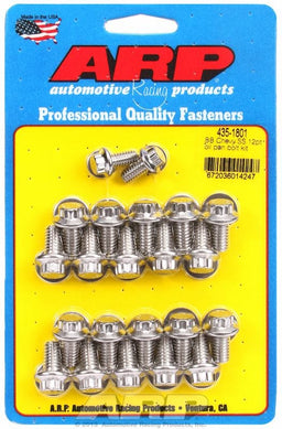 ARP fits BB Chev (With Standard 2-Piece Pan Gasket) Oil Pan Bolt Kit, 12-Point S/S AR435-1801 Autofit