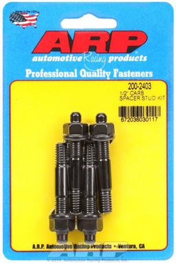 ARP fits Carburettor With 1/2" Spacer 5/16" Thread x 2.225" OAL (4-Piece) Carburettor Stud Kit, Hex Nut Black Oxide AR200-2403 Autofit