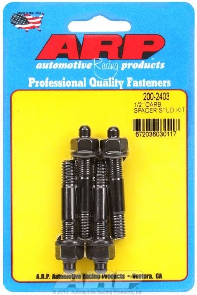ARP fits Carburettor With 1/2" Spacer 5/16" Thread x 2.225" OAL (4-Piece) Carburettor Stud Kit, Hex Nut Black Oxide AR200-2403 Autofit
