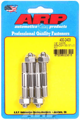 ARP fits Carburettor With 1/2" Spacer 5/16" Thread x 2.225" OAL (4-Piece) Carburettor Stud Kit, Hex Nut S/S AR400-2403 Autofit