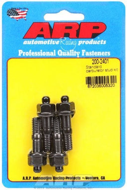 ARP fits Carburettor With No Spacer 5/16" Thread x 1.700" OAL (4-Piece) Carburettor Stud Kit, Hex Nut Black Oxide AR200-2401 Autofit