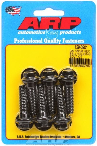ARP fits Chev V6-V8, Black Oxide, Hex Head, 3/8-16, 1.375" UHL Bellhousing To Engine Block Bolt Kit AR129-0901 Autofit