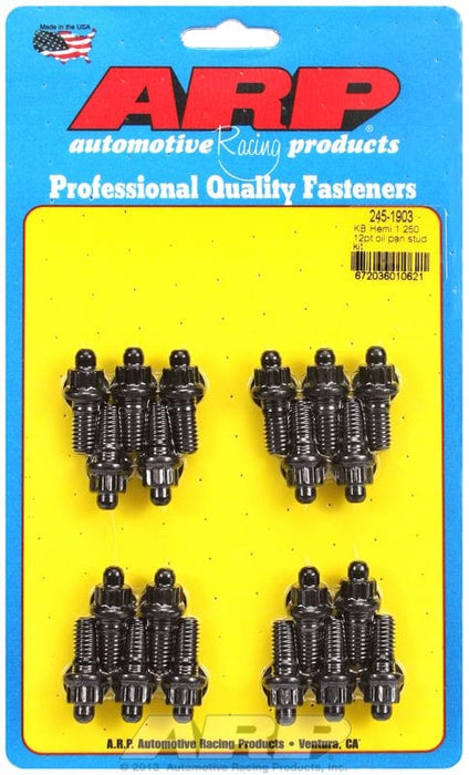 ARP fits Chrysler KB Hemi 1.300" UHL Oil Pan Stud Kit, 12-Point Black Oxide AR245-1903 Autofit