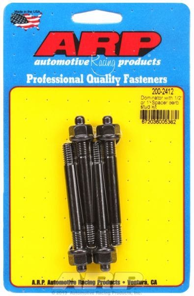 ARP fits Dominator Carburettor With 1/2" Or 1" Spacer 5/16" Thread x 3.20 Carburettor Stud Kit, Hex Nut Black Oxide AR200-2412 Autofit