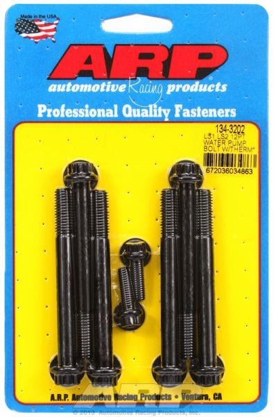 ARP fits GM LS Series Water Pump & Thermostat Bolt Kit, 12-Point Black Oxide AR134-3202 Autofit