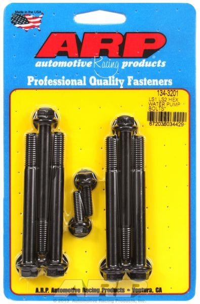 ARP fits GM LS Series Water Pump & Thermostat Bolt Kit, Hex Head Black Oxide AR134-3201 Autofit