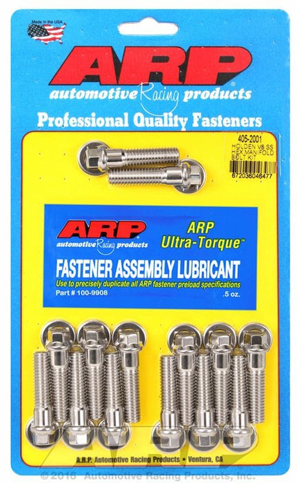ARP fits Holden 253-308 (Early) Intake Manifold Bolt Kit, Hex Head S/S AR405-2001 Autofit