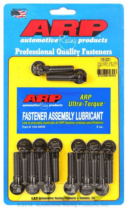 ARP fits Holden V8 253-308 (Early) Intake Manifold Bolt Kit, Hex Head Black Oxide AR105-2001 Autofit
