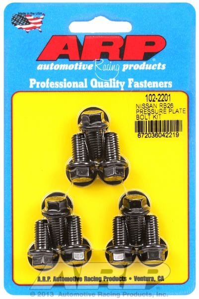 ARP fits Nissan SR20DE, RB25 & RB26, M8 x 1.25 (9 Pieces) Pressure Plate Bolts AR102-2201 Autofit