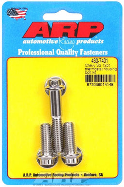 ARP fits SB/BB Chev 5/16-24 Thread x 1.000/2.000" UHL Thermostat Housing Bolt Kit, 12-Point Head S/S AR430-7401 Autofit