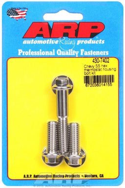 ARP fits SB/BB Chev 5/16-24 Thread x 1.000/2.000" UHL Thermostat Housing Bolt Kit, Hex Head S/S AR430-7402 Autofit