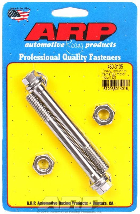 ARP fits SB/BB Chev & V6 Chev (Mount TO Frame) Motor Mount Bolt Kit, Hex Head S/S AR430-3105 Autofit