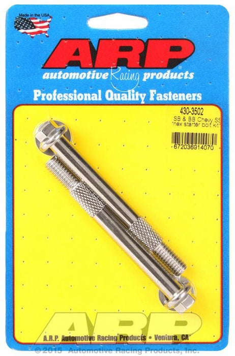 ARP fits SB/BB Chev With Standard & OEM High Torque Starters, 3/8-16 Thre Starter Motor Bolt Kit, Hex Head S/S AR430-3502 Autofit