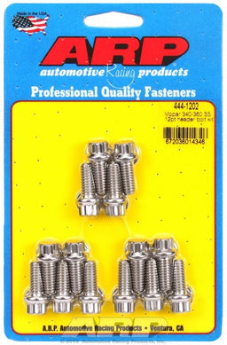 ARP fits SB/BB Chrysler 5/16" Thread X .750" UHL (14 Pack) Exhaust Header Bolt Kit, 12-Point S/S AR444-1202 Autofit