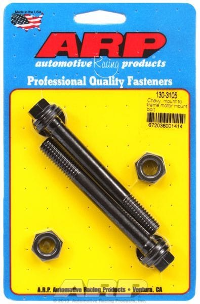 ARP fits SB/BB & V6 Chev (Mount To Frame) Motor Mount Bolt Kit, Hex Head Black Oxide AR130-3105 Autofit