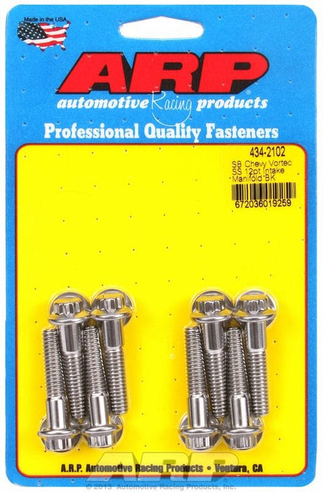 ARP fits SB Chev 305-350 Vortec (Fits Most Aftermarket Aluminium Intake M Intake Manifold Bolt Kit, 12-Point Head S/S AR434-2102 Autofit