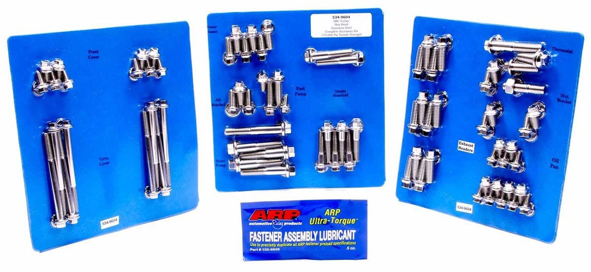 ARP fits SB Chev 305-350 Vortec With Headers (1986-On) Engine Accessory Bolt Kit, Hex Head S/S AR534-9604 Autofit