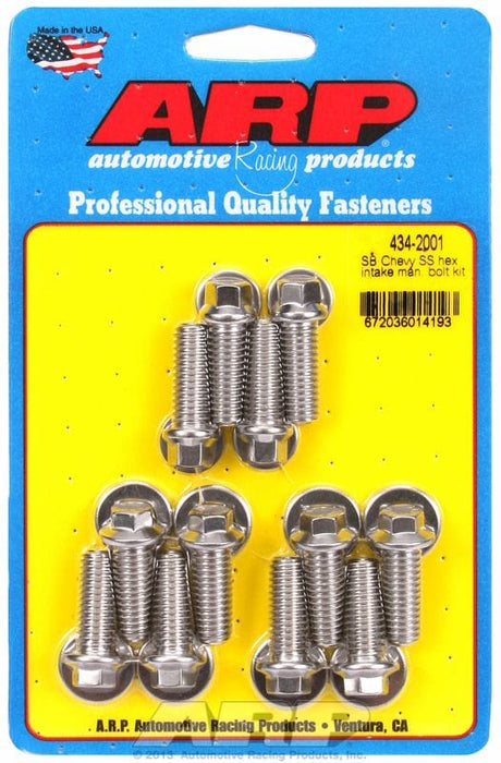 ARP fits SB Chev (Not Vortec) Intake Manifold Bolt Kit, Hex Head S/S AR434-2001 Autofit