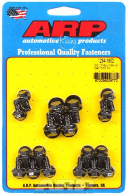 ARP fits SB Chev (With Standard 2-Piece Pan Gasket) Oil Pan Bolt Kit, Hex Head Black Oxide AR234-1802 Autofit