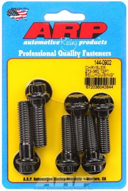 ARP fits SB Chrysler 3/8-16 Thread x 1.375" UHL X 7/16-14 x 1.500"/1.750" Bellhousing Bolt Kit, 12-Point Nut Black Oxide AR144-0902 Autofit