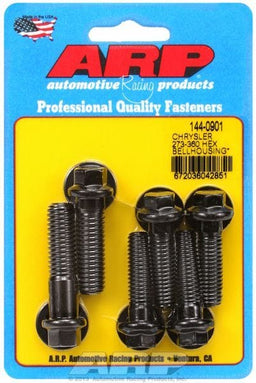 ARP fits SB Chrysler 3/8-16 Thread x 1.375" UHL x 7/16-14 x 1.500"/1.750" Bellhousing Bolt Kit, Hex Nut Black Oxide AR144-0901 Autofit