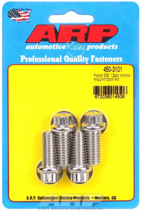 ARP fits SB Ford 289-302-351 Windsor & 302-351 Cleveland Motor Mount Bolt Kit, 12-Point Head S/S AR450-3101 Autofit