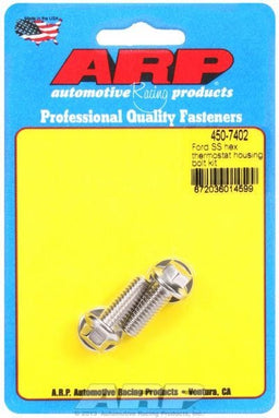 ARP fits SB Ford 289-302-351 Windsor .875" UHL Thermostat Housing Bolt Kit, Hex Head S/S AR450-7402 Autofit