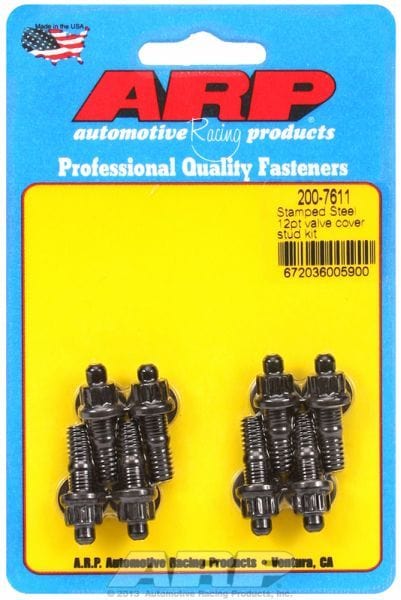 ARP fits Stamped Steel Covers 1/4-20 Thread x 1.170" OAL (8-Pack) Valve Cover Stud Kit, 12-Point Nut Black Oxide AR200-7611 Autofit