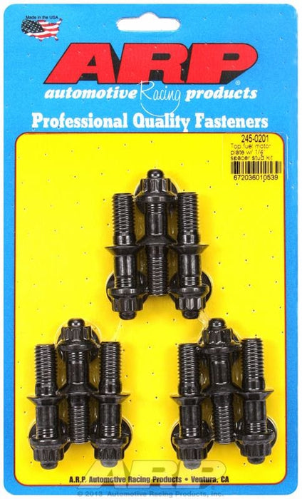 ARP fits Top Fuel Motor Plate With 1/4" Spacer, 7/16" Thread x 2.400" OAL Bellhousing Stud Kit, 12-Point Nut Black Oxide AR245-0201 Autofit