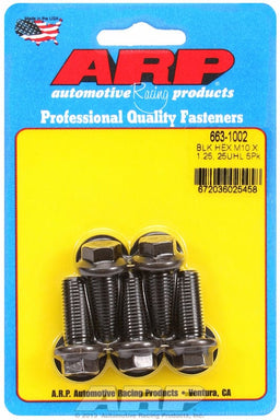 ARP M10 x 1.25 Thread x 25mm UHL With 10mm Socket 5-Pack Bolt Kit, Hex Head Black Oxide AR663-1002 Autofit