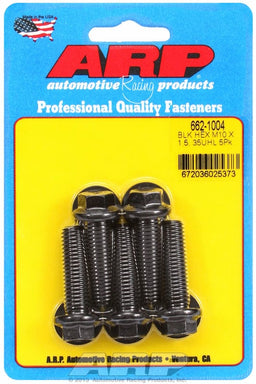 ARP M10 x 1.50 Thread x 35mm UHL With 12mm Socket 5-Pack Bolt Kit, Hex Head Black Oxide AR662-1004 Autofit